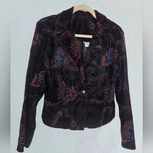 Vintage Karman Ropers Western Wear Women's   Black Velvet Jacket  Size 9